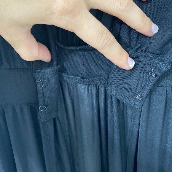 Black Maxi Deep V Plunge Swim Cover Up - Picture 3 of 5